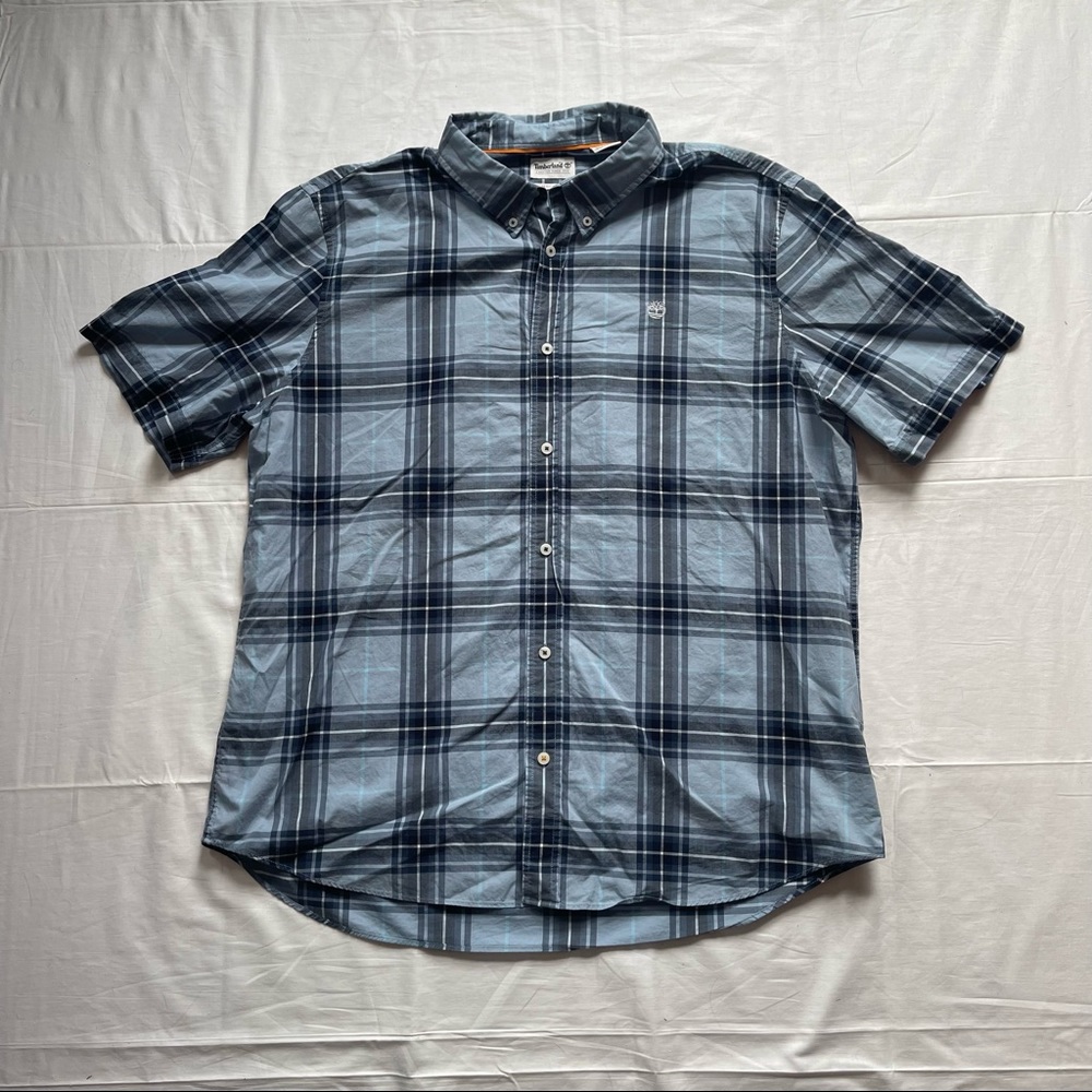Timberland Blue Plaid Button Up Regular Fit